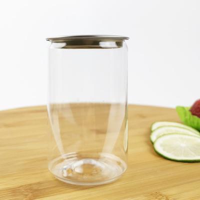 China 210ML Clear Reusable Plastic Empty Container Aluminum Easy Pull Cover for sale