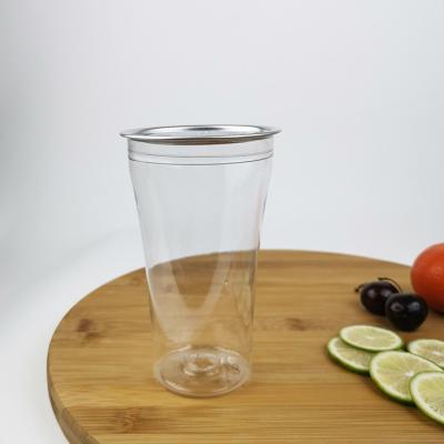 China Water Juice 400ml Clear Beverage Containers With Snap Lids for sale