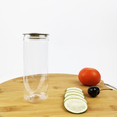 China 330ml Cylindrical Transparent Plastic Bottles Beverage Containers For Tea Milk for sale