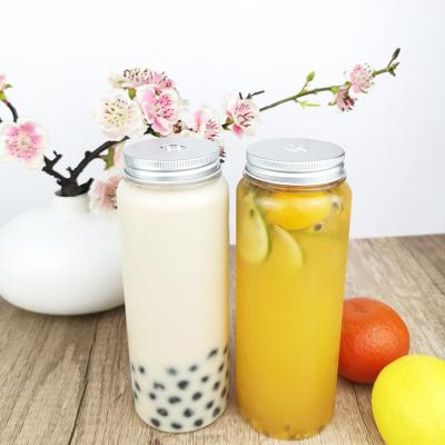 China 500ml Reusable PET Bottle with Screw-On Cap, Food Grade Clear Container for Milk, Iced Tea, Coffee for sale