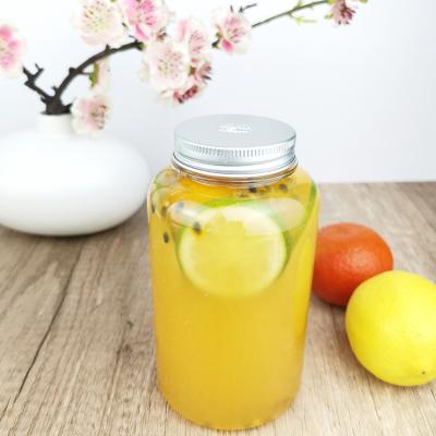 China Beverages Rounded 600ml Plastic Screw Cap Jars With Caps for sale