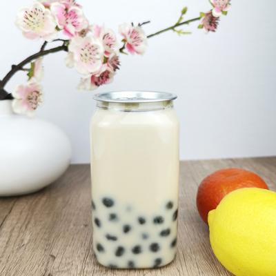 China 350ml Plastic Beverage Bottles Square PET Food Containers With Easy Pull Cover for sale
