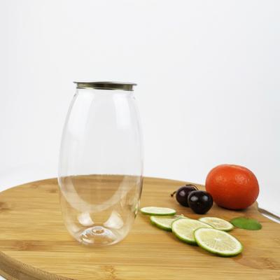 China 0.5 Liter Plastic Water Bottles Olive Shape With Easy Pull Cover Bath Salts for sale