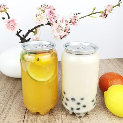 China 450ml Round Plastic BPA Free Juice Bottles With Lids Food Grade for sale