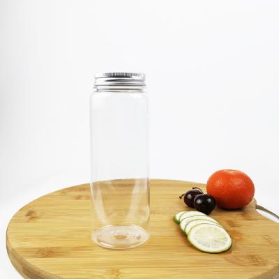 China Plastic Food Container Jars Caps 500ml Cylindrical Beverage With Lids for sale