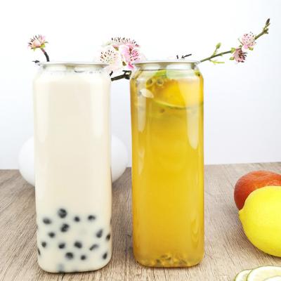 China Botella de consumición del cuadrado claro 0.5L con el aliño de ensaladas de la tapa de las latas en venta