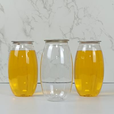 China Tarros plásticos del envase del ANIMAL DOMÉSTICO de la botella de Olive Shape 500ml con la cubierta fácil del tirón en venta