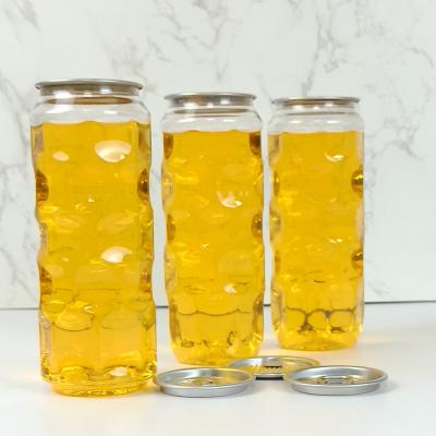 China tarros vacíos del plástico transparente 500ml con los jugos planchados en frío de la cubierta fácil del tirón en venta