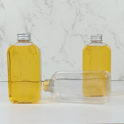 China Botellas plásticas planas del ANIMAL DOMÉSTICO 400ml con los tarros Juice Milk del plástico transparente de los casquillos en venta