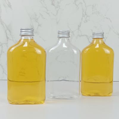 China 350ml Screw Cap Jars Clear PET Plastic Juice Bottles With Caps for sale
