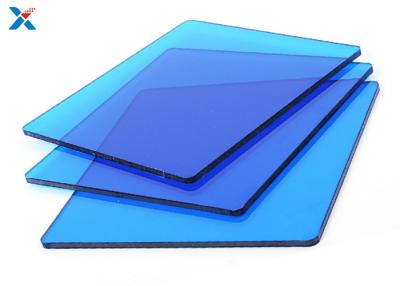 China Perspex Polycarbonate Roofing Sheet Transparent Blue Impact Resistance for sale