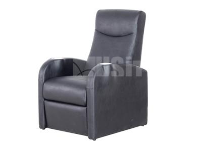 China Modern Theater Recliner Sofa Padded PU Leather Home Theater Seating Black Color for sale