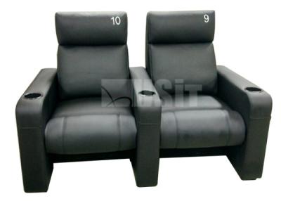 China 2 Seats Manual Recliner Home Theater Seating Couch With Aluminum Cup Holder for sale