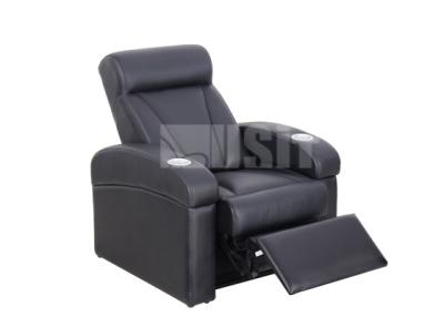 China 700mm Gravity Home Cinema Chairs Genuine Leather Material With Silver Cupholder for sale