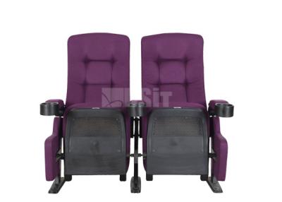 China Commercial Steel Frame Public Theater Seating Purple Color With Rocker Back for sale