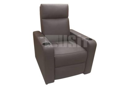 China Synthetic Leather Home Theater Recliner Chair With Cup Holder Storage for sale