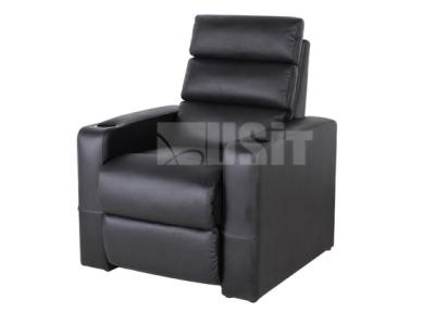 China Durable Leather Electric Recliner Chairs High Resilient Foam Design Black Colour for sale