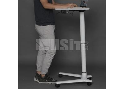 China White Pneumatic Adjustable Gas Lift Hydraulic Standing Table For Laptop for sale