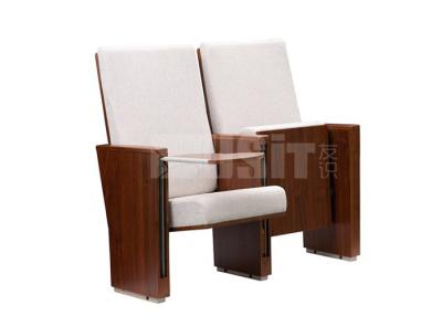 China Polyester Fabric Folding Auditorium Chairs With Writing Tablet for sale