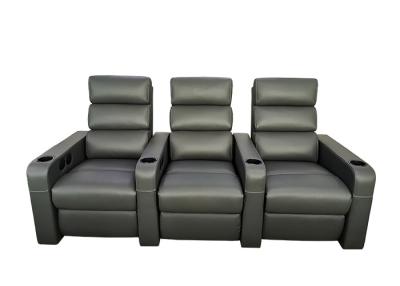 China Grey 34kg/m3 3 Seater Motorized Electric Recliner Sofa for sale