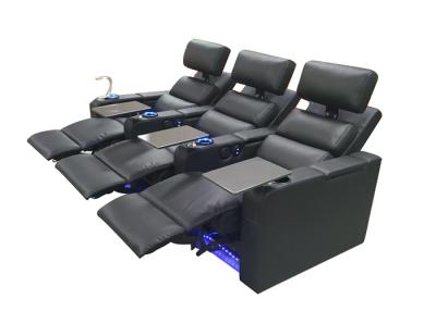 China 3 Seat Home Theater Recliner Sofa Lounge With Cup Holder for sale