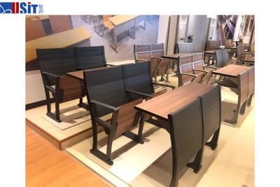 China Ler a leitura Hall Chair Steel Backrest College da escada da escola da sala de aula dobrou a mesa à venda