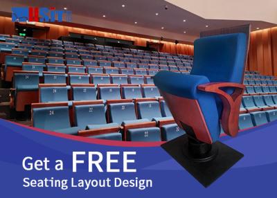 China Aluminium Alloy Movie Theater Seating Foldable With Plywood Outer Back for sale
