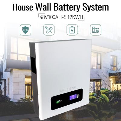 China 5kwh 48V 100Ah 51.2v Lithium Wall Battery Energy Storage LiFePO4 Lithium Battery Pack for sale
