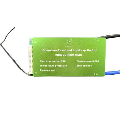 China 24S 72V 70A LiFePO4 Battery BMS Common Port PCB 125*63*16MM for sale