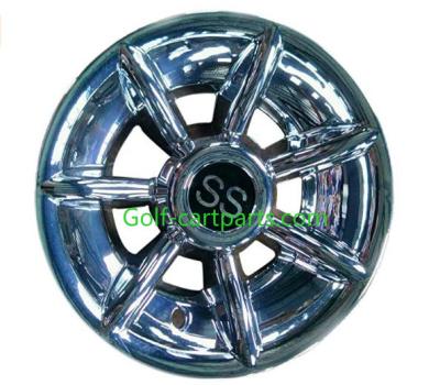 China Silver Ss 8 Inch Wheel Covers , Black Golf Trolley Wheel Covers Chrome Finishing for sale