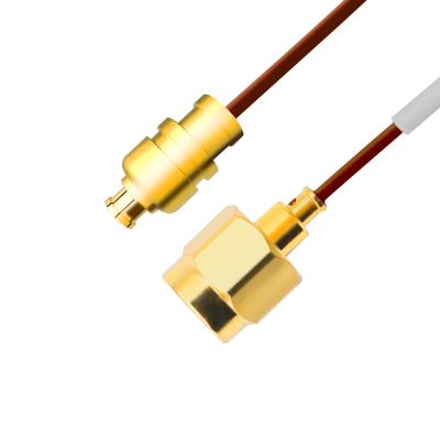 China 0.047 5G Semi Rigid Coax Cable Sma Male Straight Plug Te 1996771-1 To Smpm Female Jack for sale