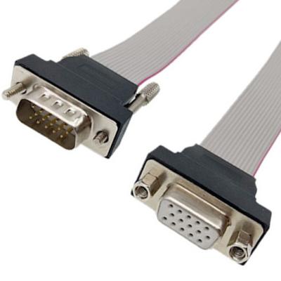 China VGA HDB15 Male To Female Ribbon Cable 15pin Connector lvds display connector for sale