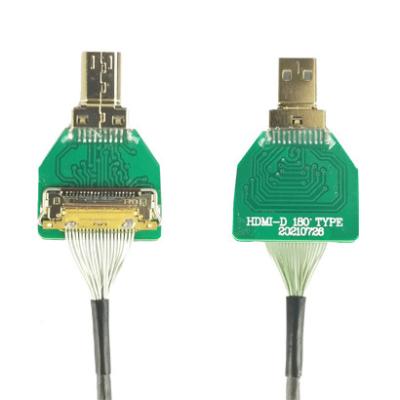 China OEM ODM HDMI Cable Adapter Micro Straight Head HDMI-D-180° To IPEX 20454-220-02 20455 20453 for sale