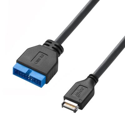 China Computermoederbordstroomkabel USB 3.1 Type-E Mannelijke naar IDC20P Mannelijke adapterkabel 20-pin verlengkabel Te koop