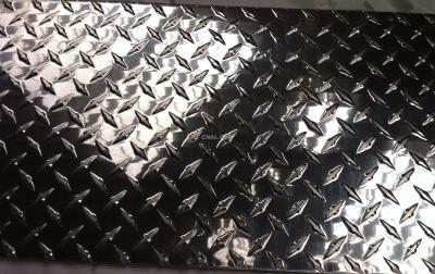 China Polished Aluminum Diamond Plate , Coil Metal Tread Plate 1220 x 2440mm for sale