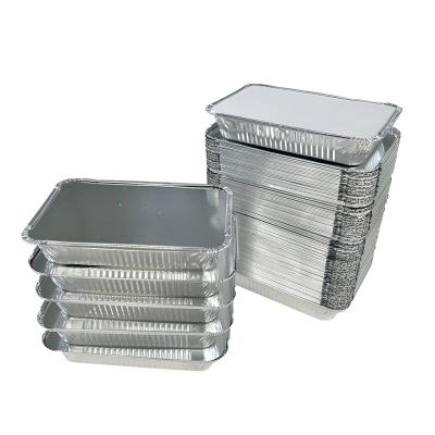 China Disposable Aluminum Foil Takeout Trays Recyclable Restaurant Takeaway Containers for sale