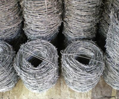 China 12x14BWG Galvanized Steel Double Strand Barbed Wire Rope  non rusting for sale