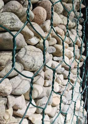 China 130x150mm Stone Cage Wire Mesh PVC Five Ecological Gabion Wall Cages for sale