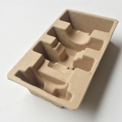 China Antistatic Bamboo Moulded Pulp Tray Dry Press Biodegradable Paper Tray for sale
