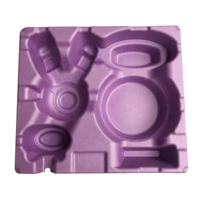 China Biodegradable Molded Pulp Trays Game Player Packaging Purple Color for sale