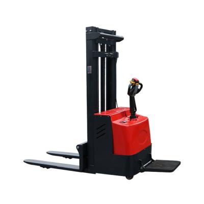 China 2 Cyclinder Electric Pallet Stacker Walkie Lift Battery Powered 1600mm for sale