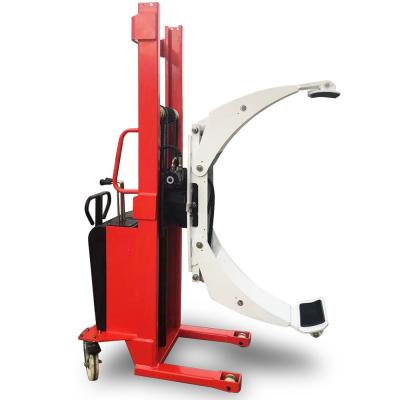 China 500kg Customized Load Capacity Semi Electric Forklift With Rotating Clamp Paper Roll Lifter Stacker for sale