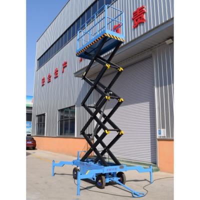 China 14m Portable Hydraulic Double Scissor Lift  Aerial Work Platform Ladder Vertical Mast Lift for sale