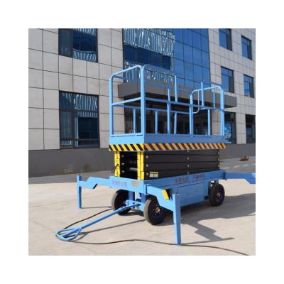 China 10m double Masts lift hydraulic hydraulic Aerial Working Platform Lift self propelled lift for sale