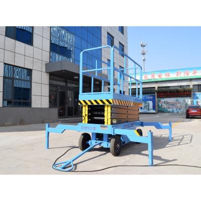 China 450kg load capacity 8m 10m self-propelled double scissor lift height aerial work electric hydraulic platform lift for sale