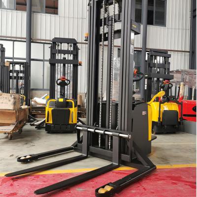 China MOS Control Standing 2T 4.5m Walk Behind Pallet Lift Stacker for sale