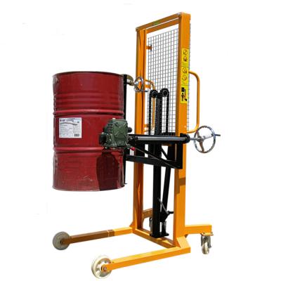 China 350kg 1600mm Hydraulic Drum Lifter Movable Manual Hand Oil Stacker zu verkaufen