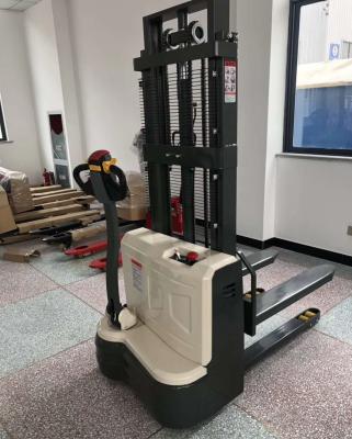 China Compact 1070mm 1600KG Pedestrian Pallet Lift Stacker for sale