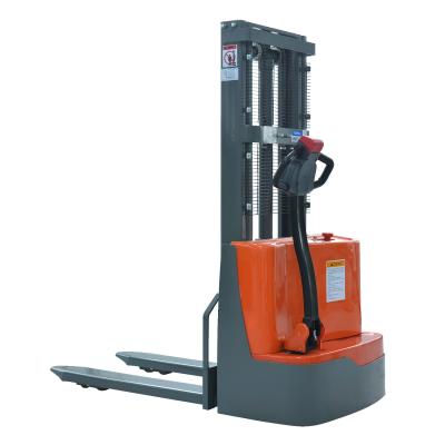 China Electric Wdith 850mm Walking 1.6M Straddle Pallet Lift Stacker for sale