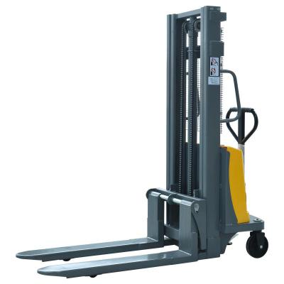 China 550mm Fork Width Semi Electric Pallet Stacker 24V/400Ah 1700mm Overall Length for sale